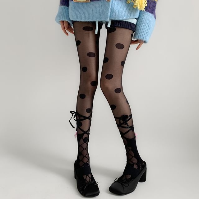 Desperim-Polka Dot Sheer Tights