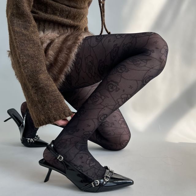 Desperim-Sheer Jacquard Tights