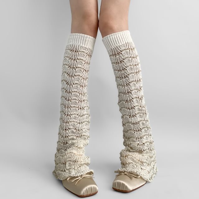 Desperim-Striped Knit Leg Warmer
