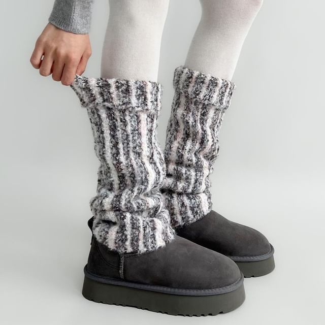 Desperim-Striped Leg Warmers