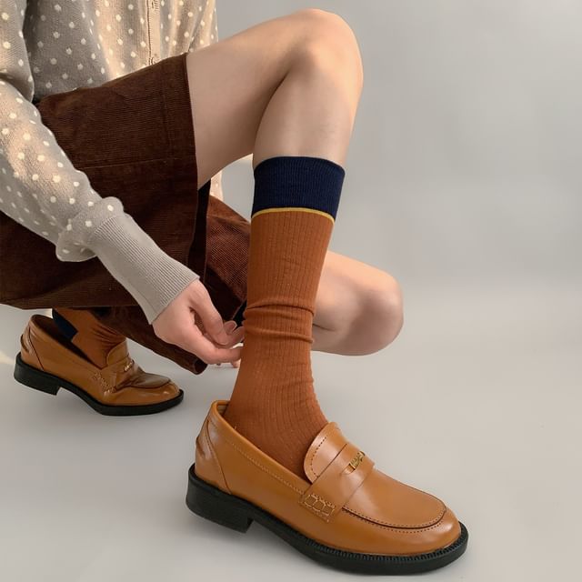 Desperim-Two-Tone Tall Socks