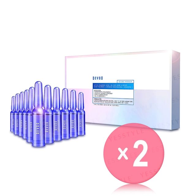 DEVDO-Active Hyaluronic Acid B5 Deep Hydro Repair Serum Treatment 2pcs Bundle Set
