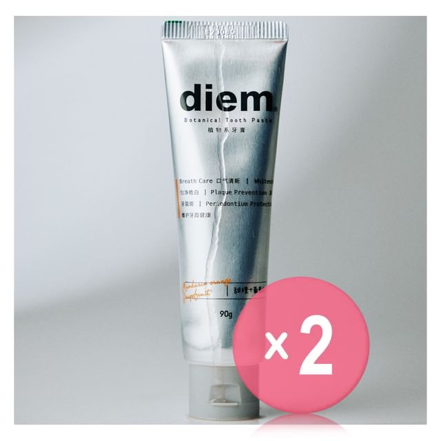 diem-Mandarin Orange Grapefruit Botanical Tooth Paste 2pcs Bundle Set-90g X 2 Pcs