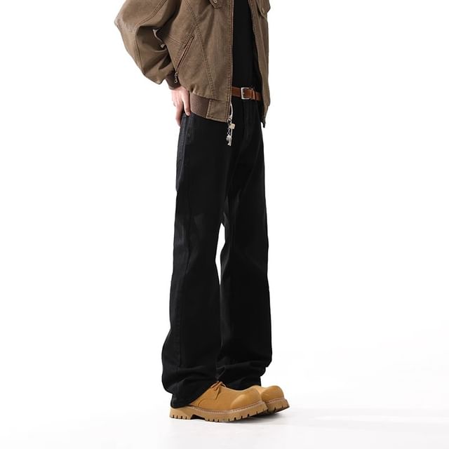 Diphon-Mid Rise Straight Leg Jeans