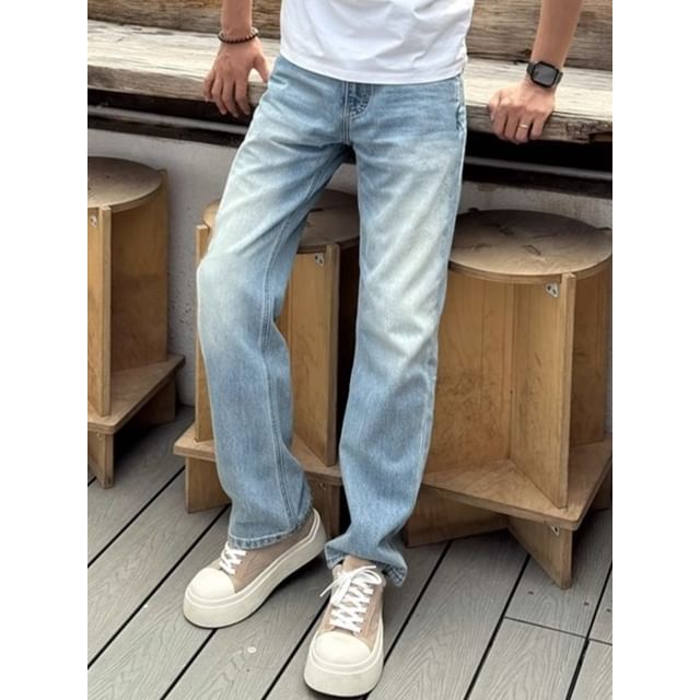 Diphon-Mid Rise Washed Flared Jeans