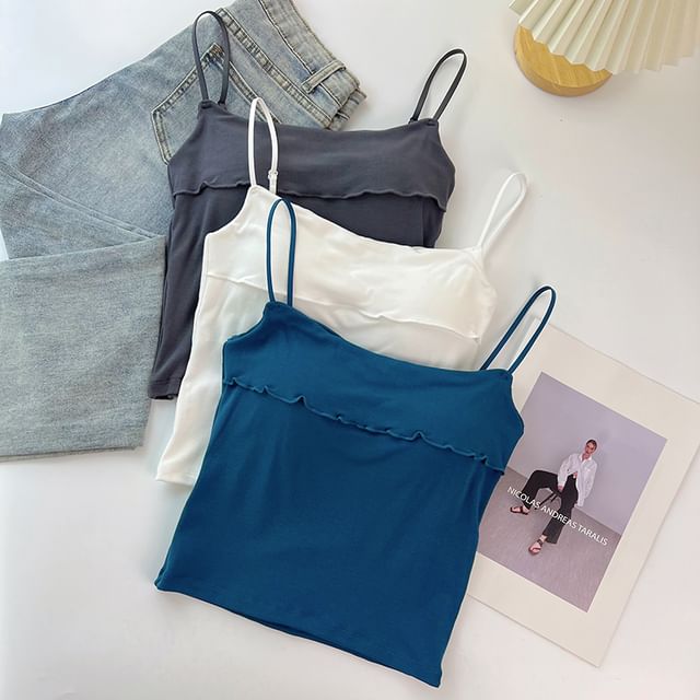 DIYI-Plain Crop Cami Top
