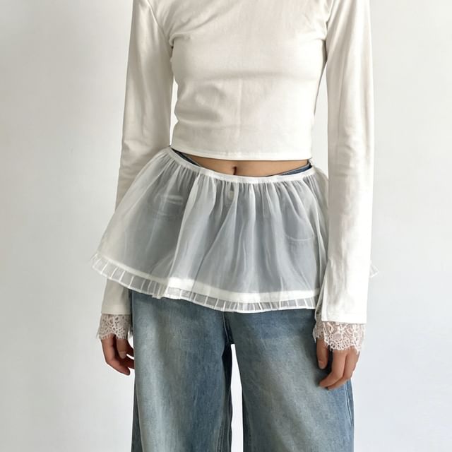 DIYI-Plain Frill Trim Mesh Decorative Hem