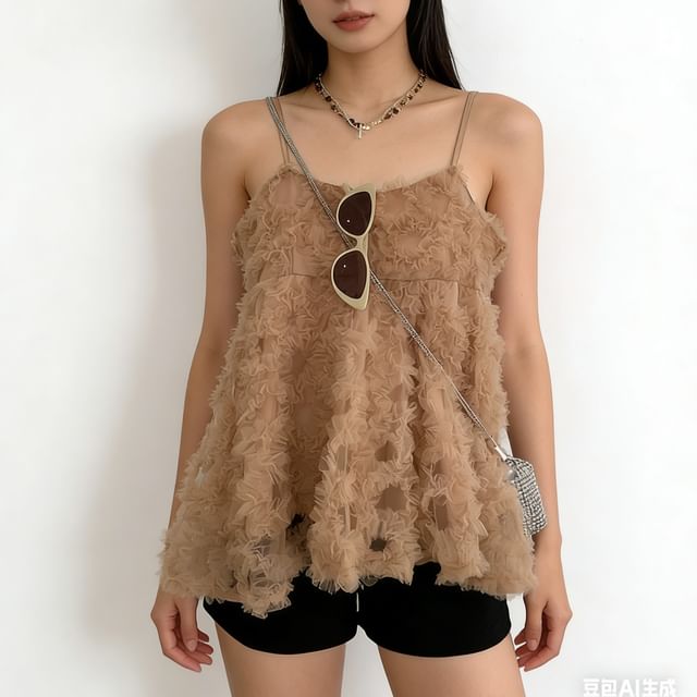 DIYI-Square Neck Lace Camisole Top