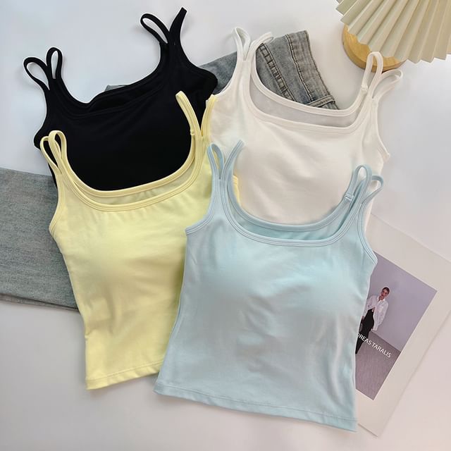 DIYI-Strappy Plain Bra Top