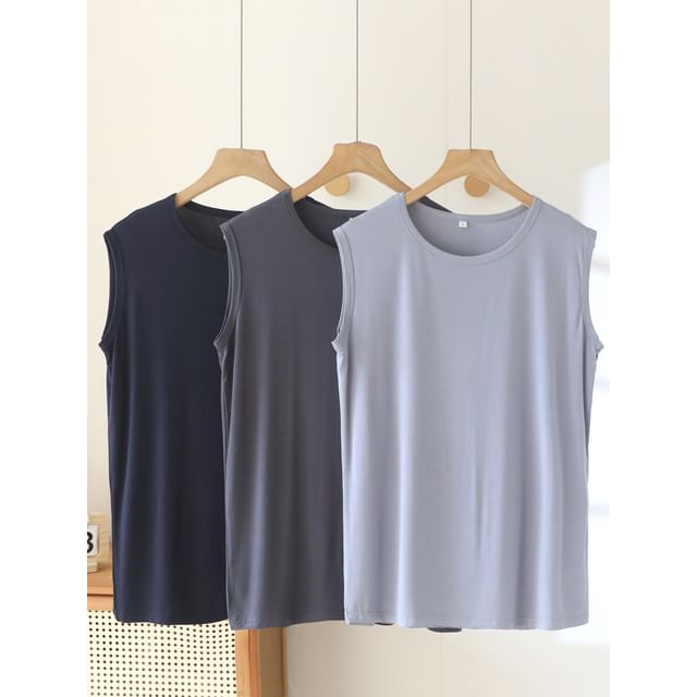 Dogini-Sleeveless Plain Tank Top
