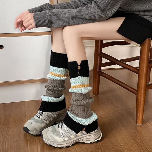 Doowex-Color Block Knit Leg Warmers