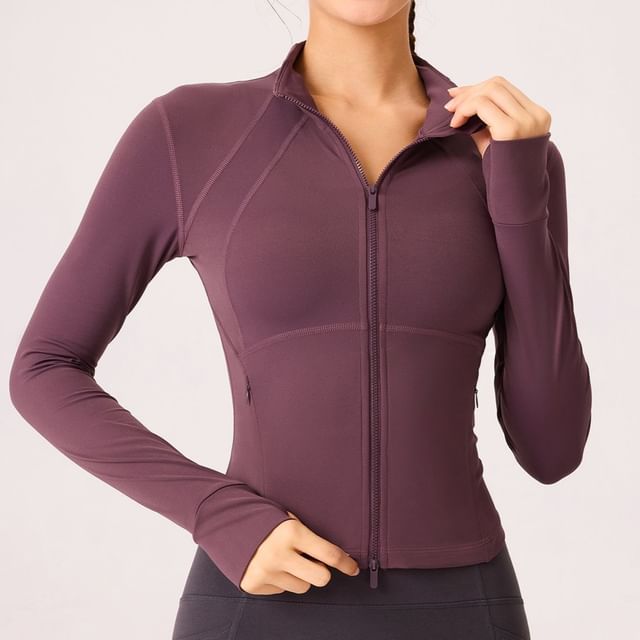 Doowex-Plain Sports Zip Jacket