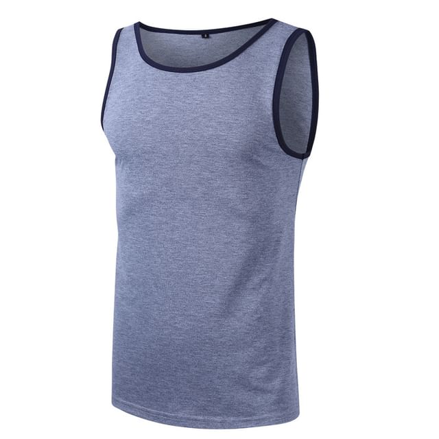Double White-Contrast Trim Tank Top