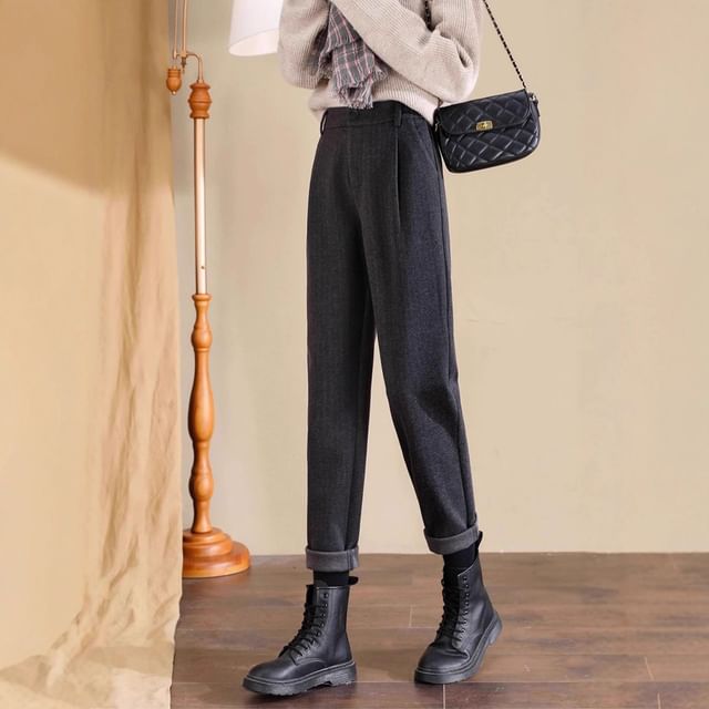 Dovitade-High Rise Plain Tapered Slacks Various Designs