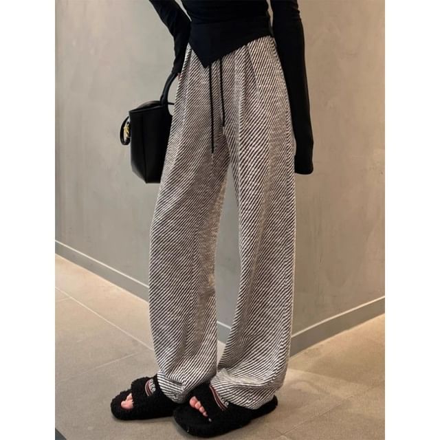 Dovitade-High Rise Twill Wide Leg Pants