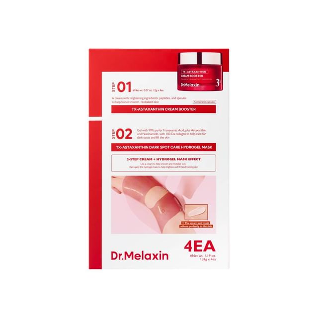 Dr-Melaxin-Tx-Astaxanthin Cream Booster Tx-Astaxanthin Dark Spot Care Hydrogel Mask Set-4 Blatt