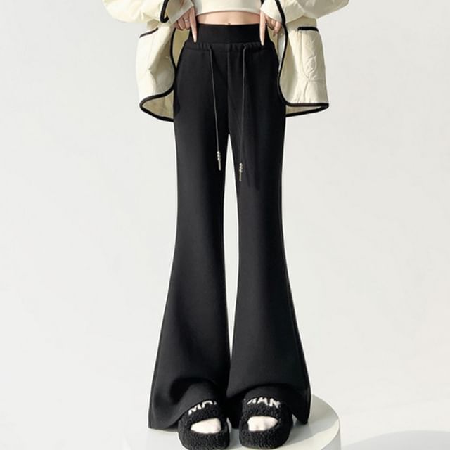 Dragan Pulse-Drawstring Waist Plain Flared Sweatpants Various Designs