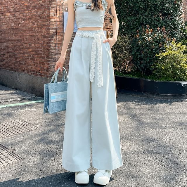 Dragan Pulse-High Rise Plain Wide Leg Pants