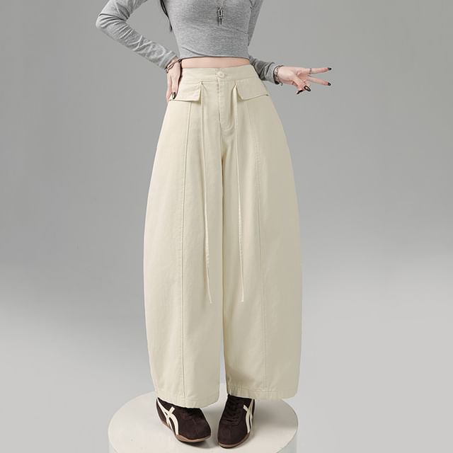Dragan Pulse-High Waist Plain Baggy Pants