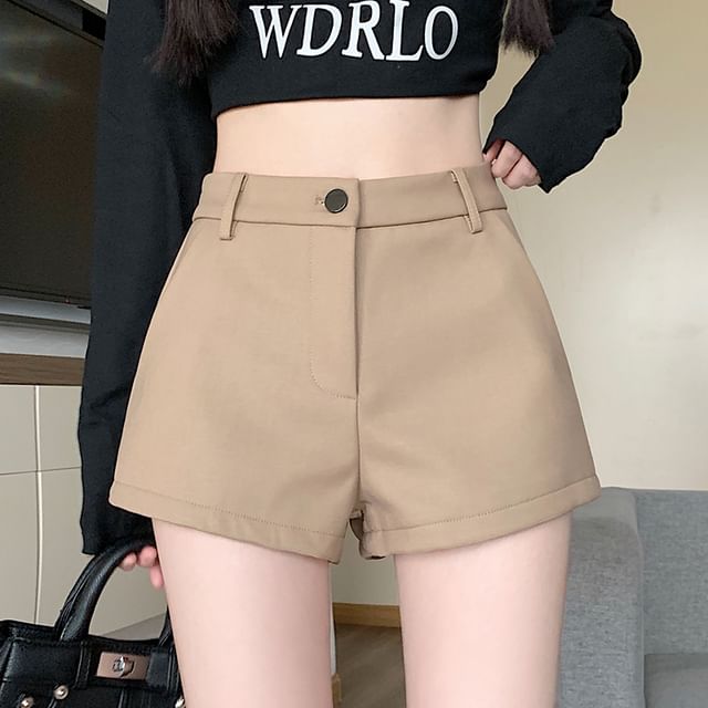 Dragan Pulse-High Waist Plain Hot Pants
