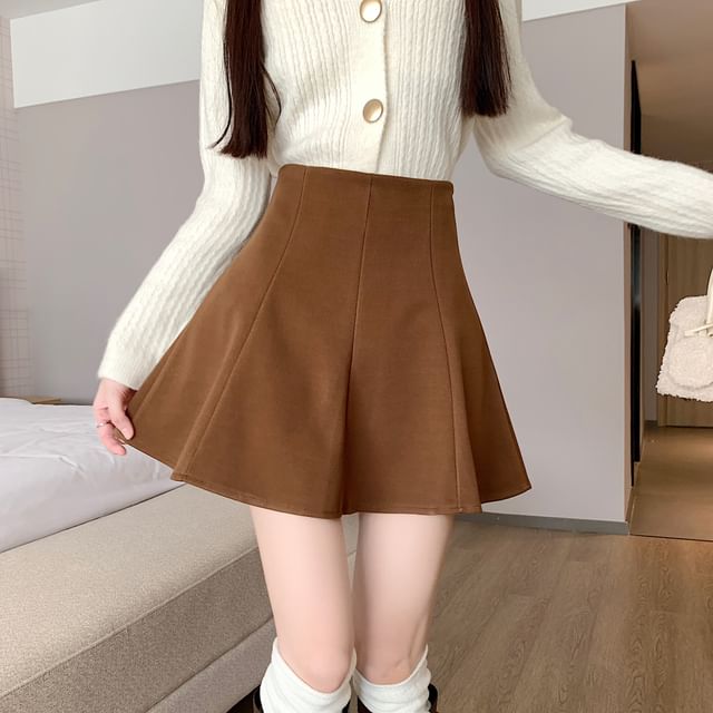 Dragan Pulse-High Waist Plain Mini Skort