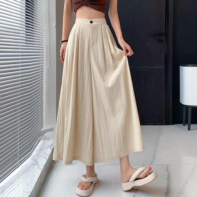 Dragan Pulse-High Waist Plain Pleated Culottes