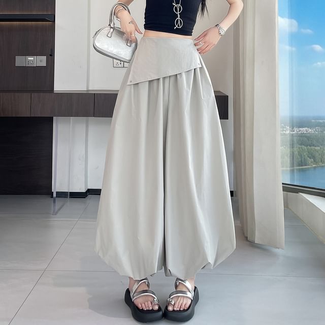 Dragan Pulse-High Waist Plain Skirt Overlay Harem Pants