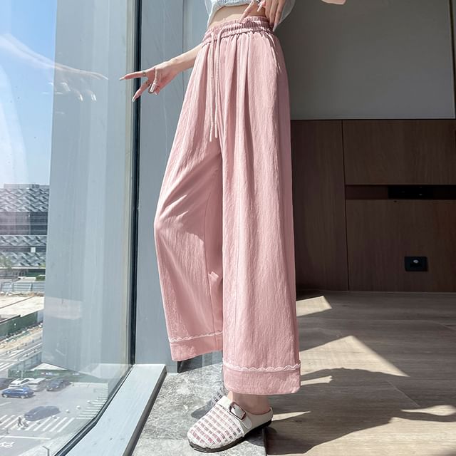 Dragan Pulse-High Waist Plain Wide Leg Pants