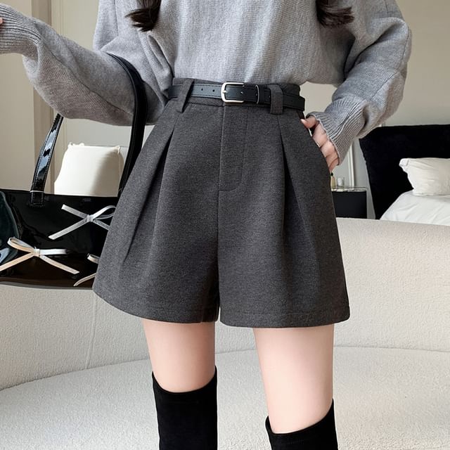 Dragan Pulse-High Waist Plain Wide Leg Shorts