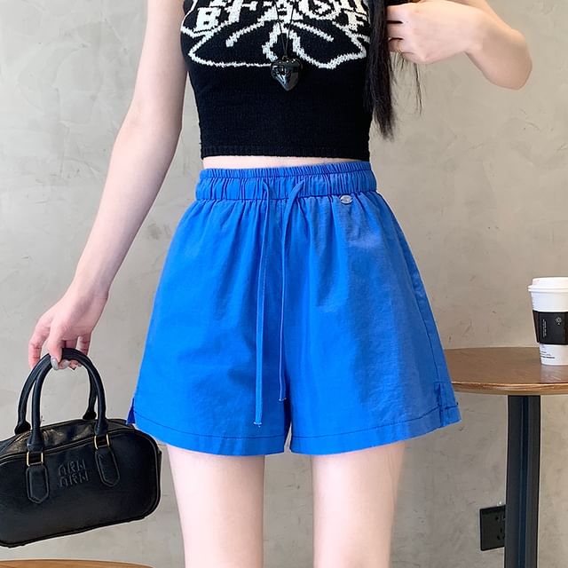 Dragan Pulse-High Waist Plain Wide Leg Shorts