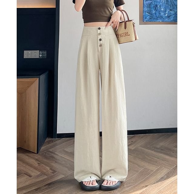 Dragan Pulse-High Waist Plain Wide Leg Slacks Various Designs