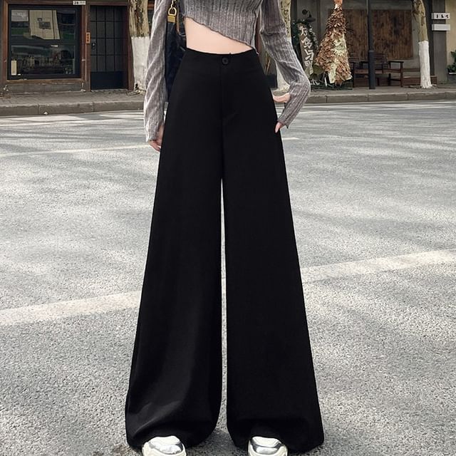 Dragan Pulse-High Waist Plain Wide Leg Slacks Various Designs