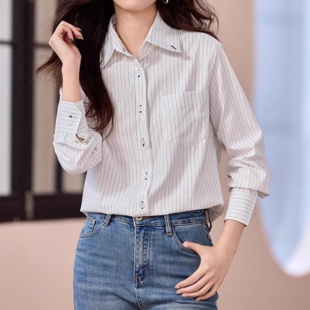 Dragan Pulse-Long-Sleeve Striped Shirt