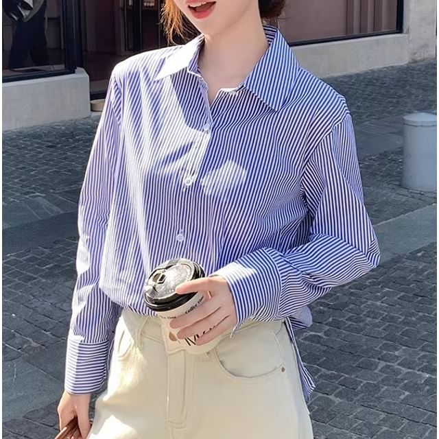 Dragan Pulse-Long-Sleeve Striped Shirt