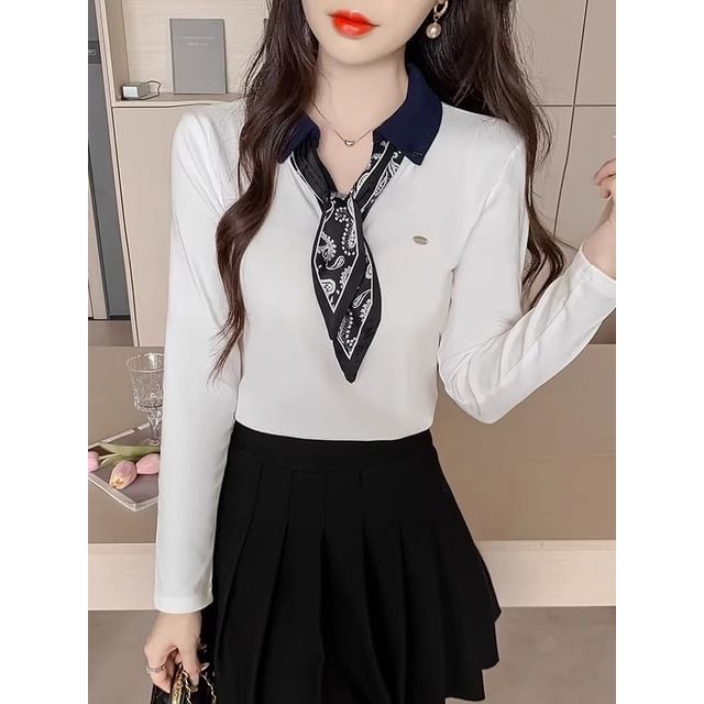 Dragan Pulse-Long-Sleeve Twilly Polo Top
