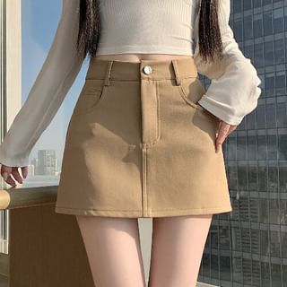 Dragan Pulse-Mid Rise Plain Mini Pencil Skirt