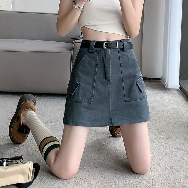 Dragan Pulse-Mid Rise Washed Denim Skorts
