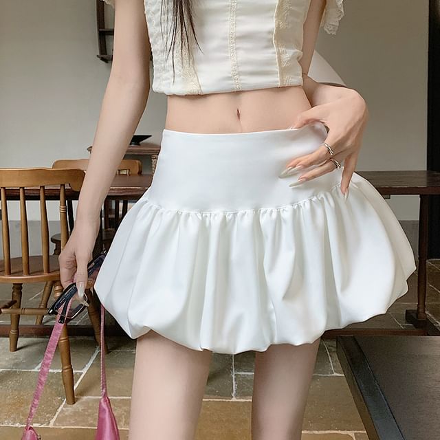 Dragan Pulse-Mid Waist Plain Mini A-Line Skirt