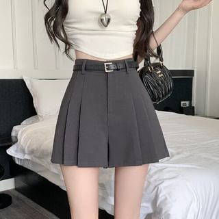 Dragan Pulse-Mid Waist Plain Pleated Skort