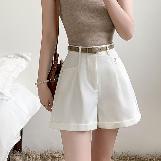 Dragan Pulse-Mid Waist Plain Shorts