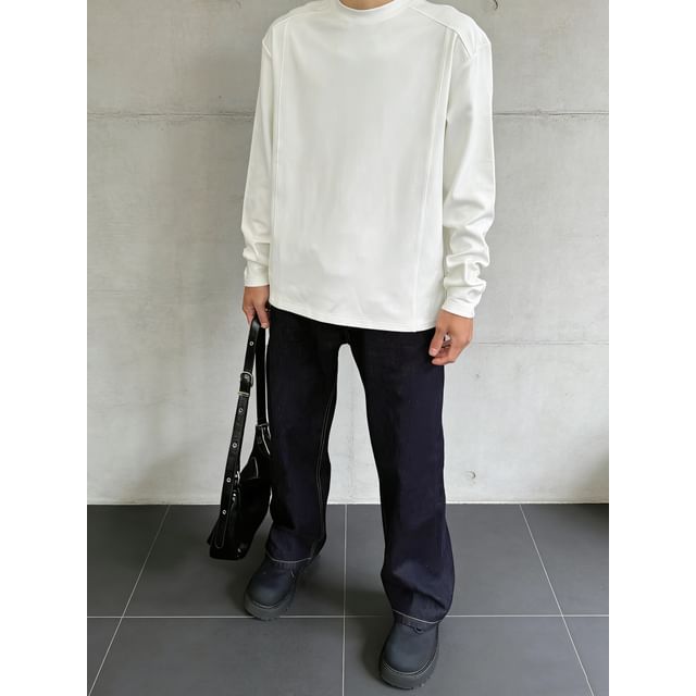 DragonRoad-Crewneck Plain Sweatshirt