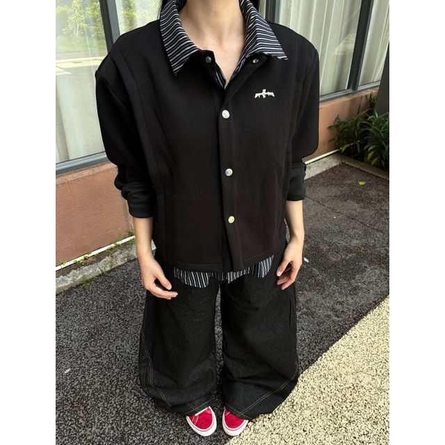 DragonRoad-High Waist Striped Panel Wide Leg Pants