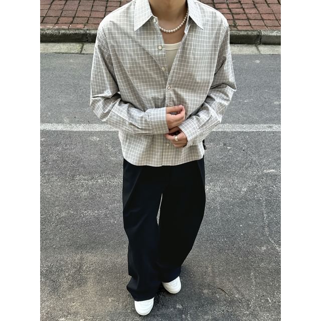DragonRoad-Long-Sleeve Plaid Shirt