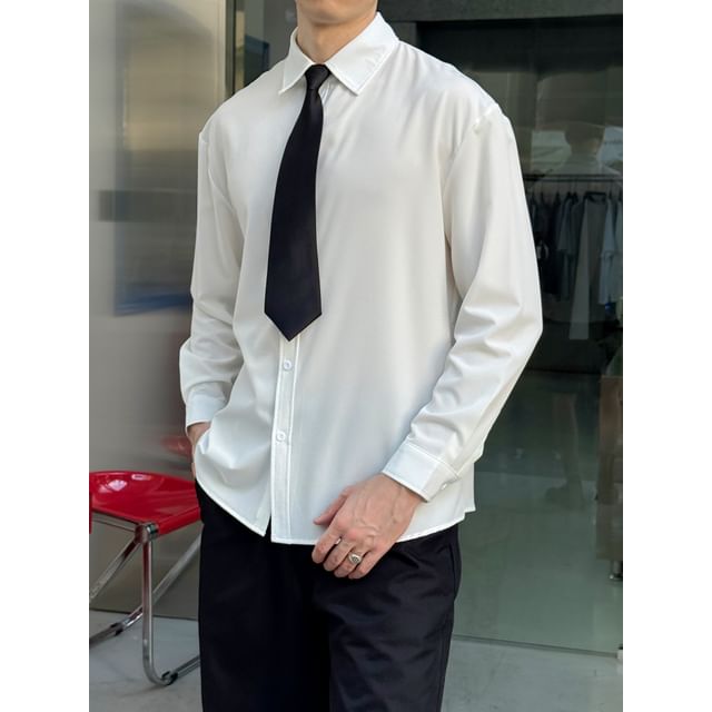 DragonRoad-Long-Sleeve Plain Shirt