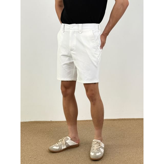 DragonRoad-Mid Rise Plain Dress Shorts