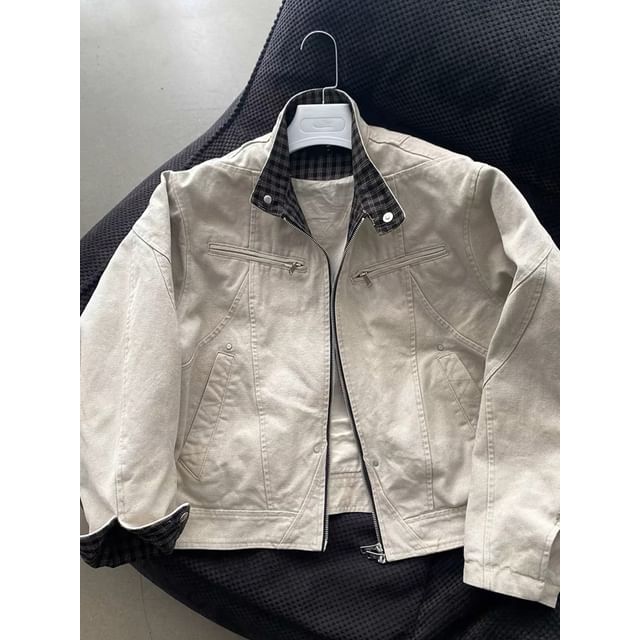 DragonRoad-Stand Collar Zip-Up Jacket