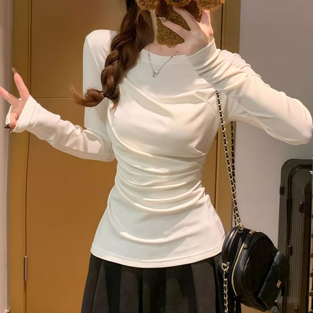 Dreamkura-Long-Sleeve Crewneck Plain Tee