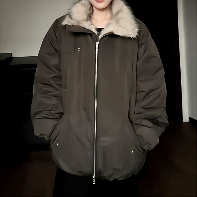 Dreamkura-Plain Fleece Zip Jacket