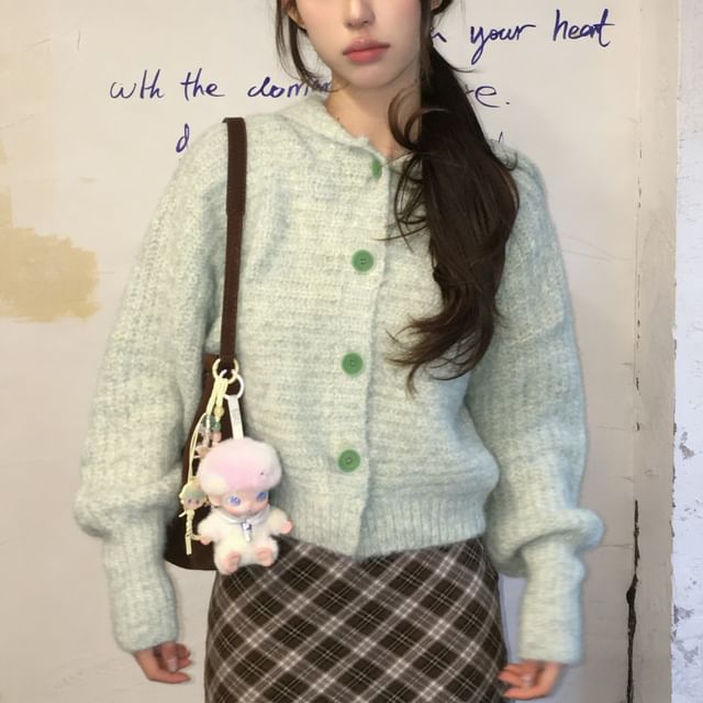 Dreamkura-Plain Hood Cardigan