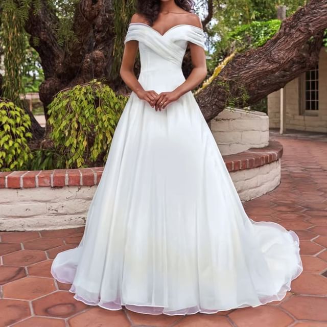 DreesHouse-Off-Shoulder A-Line Wedding Gown